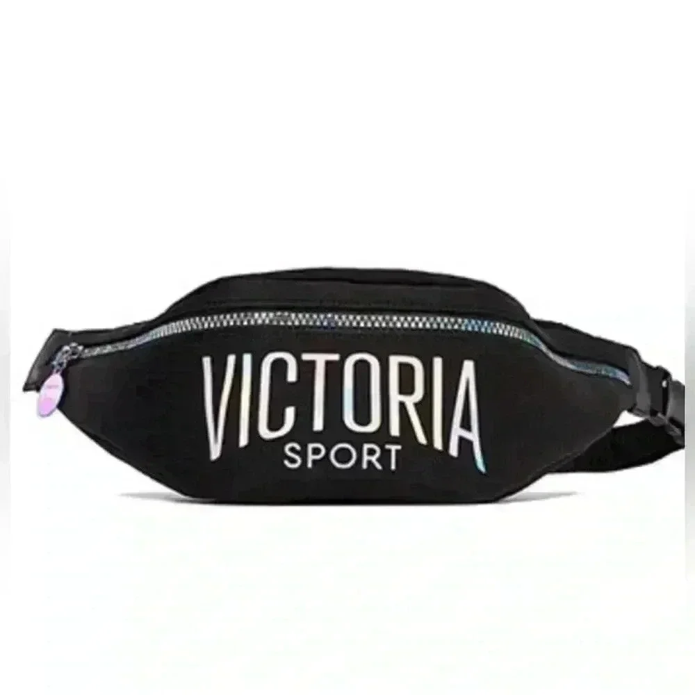 NWOT BLACK AND RAINBOW VICTORIA SPORT FANNY PACK PURSE BAG - Picture 2 of 3